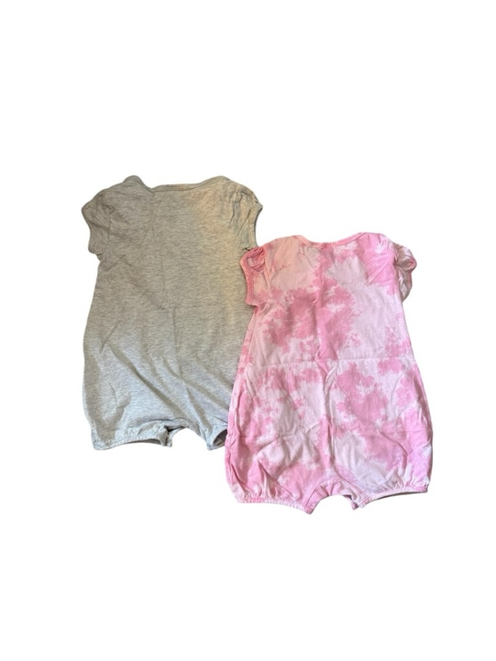 adidas Kids One-Piece Rompers in Gray & Pink Tie-Dye - Picture 4 of 5